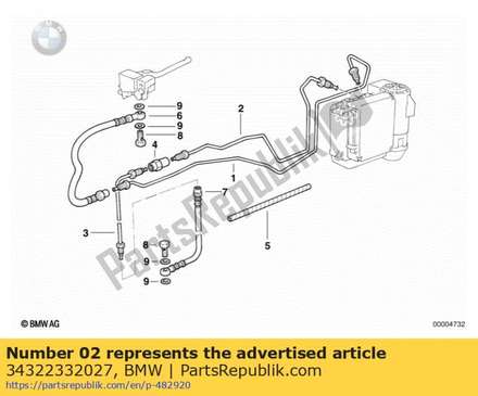 Brake pipe (from 07/1993) 34322332027 BMW