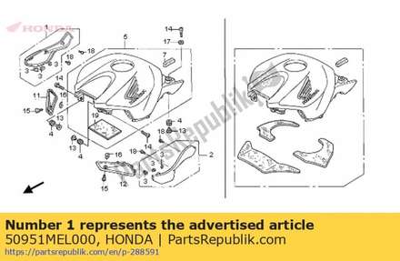 Pad, r. frame body 50951MEL000 Honda