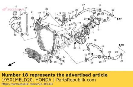 Hose a, r. radiator 19501MELD20 Honda