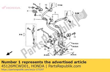 Hose comp., l. fr. brake 45126MCWD01 Honda