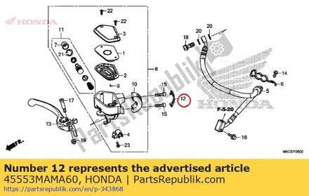 Cap, brake master cylinder holder 45553MAMA60 Honda