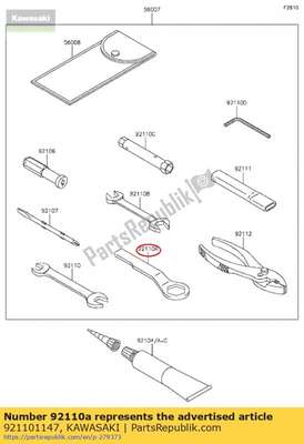 Tool-wrench,box end,2 zx750-f2 921101147 Kawasaki