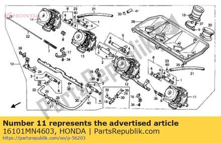 Carburetor assy. 1 16101MN4603 Honda