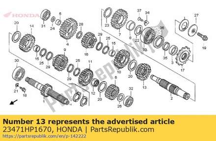 Gear, countershaft fourth 23471HP1670 Honda