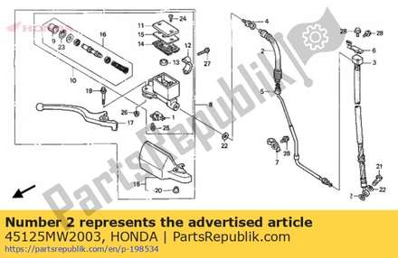 Hose,brake upper 45125MW2003 Honda