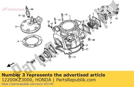 Head comp.,cylind 12200KZ3000 Honda