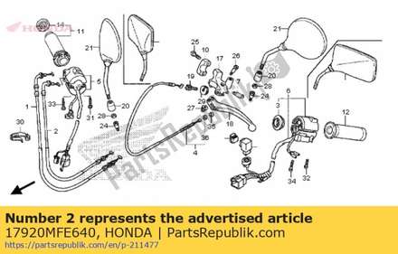 Cable comp. b, throttle 17920MFE640 Honda