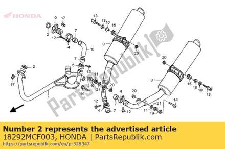 Gasket, ex. pipe 18292MCF003 Honda