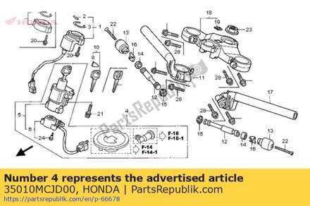 Key set 35010MCJD00 Honda