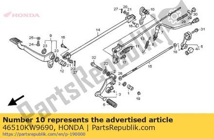 Arm comp., rr. brake middle 46510KW9690 Honda