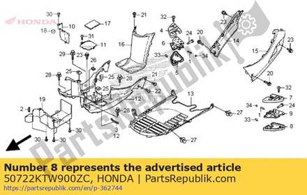Cover, l. pillion step *n 50722KTW900ZC Honda