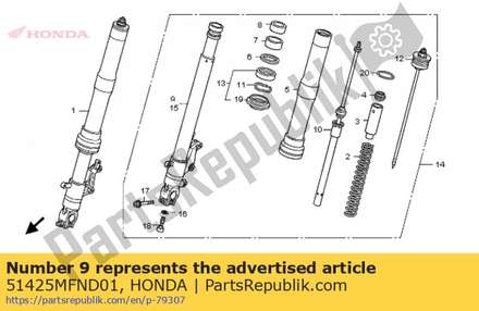 Pipe comp., r. slide 51425MFND01 Honda