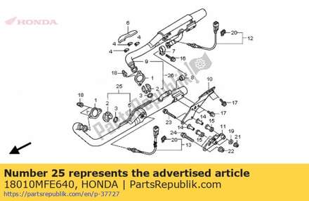 Set muffler comp., fr. ex. 18010MFE640 Honda