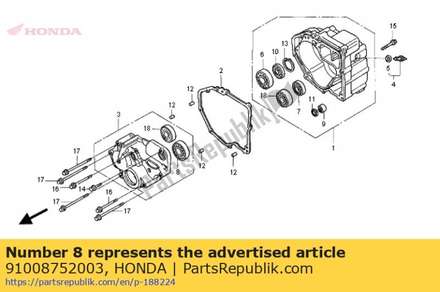 Bearing, radial ball, 62/ 91008752003 Honda