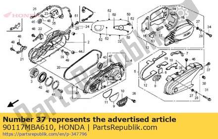 Bout, speciaal, 6mm 90117MBA610 Honda