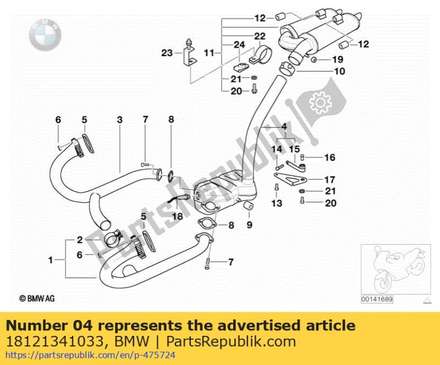 Front muffler (to 12/2002) 18121341033 BMW