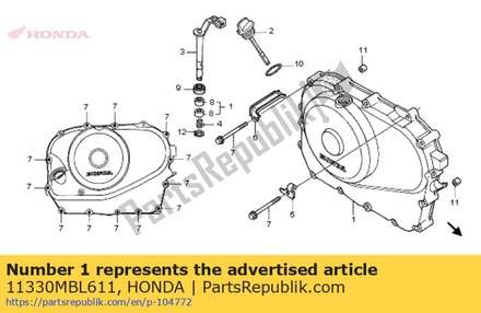 Cover comp., r. crankcase 11330MBL611 Honda