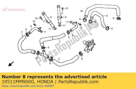 Pipe, outlet water 19511MM9000 Honda