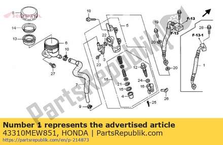 Hose comp. a, rr. brake 43310MEW851 Honda