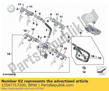 Injection rail, right 13547717200 BMW