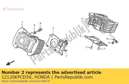 Cylinder comp., rr. 12120KPCD50 Honda