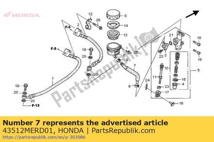 Hose, rr. master cylinder 43512MERD01 Honda