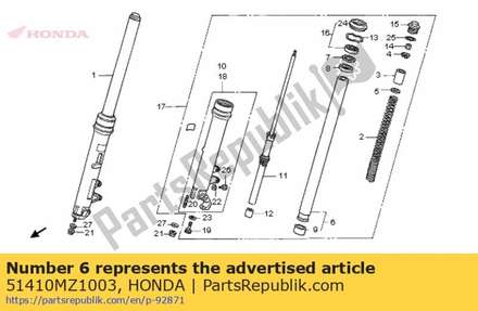 Pipe comp., fr. fork 51410MZ1003 Honda