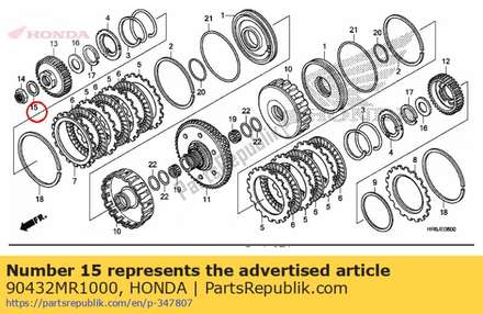 Ring, speciaal, 18mm 90432MR1000 Honda