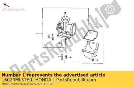 Parts kit,carbure 16020ML3760 Honda