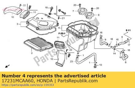 Case, air cleaner 17231MCAA60 Honda