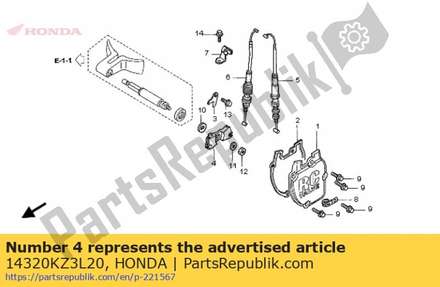 Guide comp., valve cable 14320KZ3L20 Honda