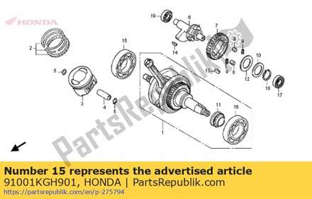 Bearing, radial ball, 6207 91001KGH901 Honda