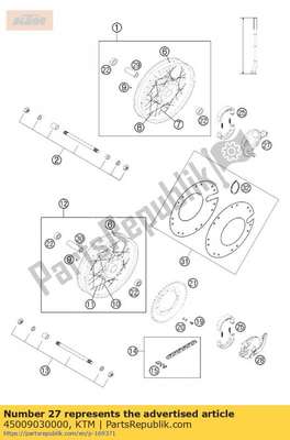 Supporting plate cpl. front 45009030000 KTM