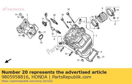 Plug, spark (cr8e) (ngk) 9805958816 Honda