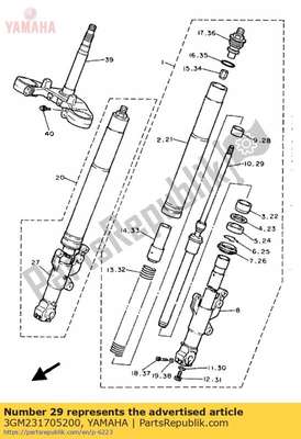 Cylinder comp., front fork 3GM231705200 Yamaha