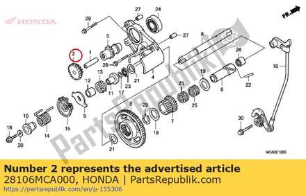 Gear comp., starter reduction (17/18t) 28106MCA000 Honda