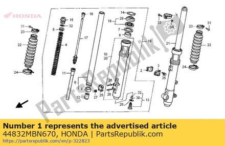 Clamper, speedometer cable 44832MBN670 Honda