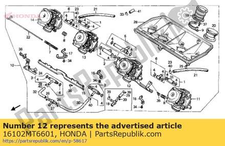 Carburetor assy.2 16102MT6601 Honda