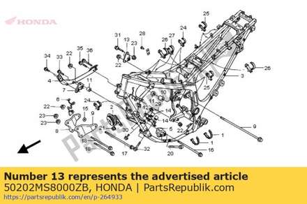 Plate, r. rr. engine hang 50202MS8000ZB Honda