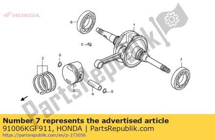 Bearing, radial ball, 620 91006KGF911 Honda