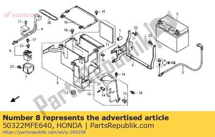 Holder, battery box 50322MFE640 Honda