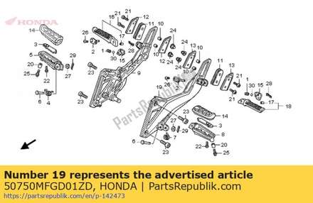 Holder, l. main step *nh303m * (nh303m mat axis gray metallic) 50750MFGD01ZD Honda