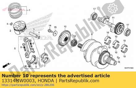 Bearing b, crankshaft (br 13314MW0003 Honda