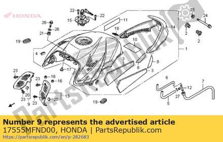 Cover, r. tank inner 17555MFND00 Honda