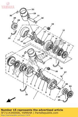 Gear, crank shaft 5F7114340000 Yamaha