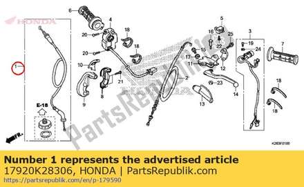 Cable set, throttle 17920K28306 Honda