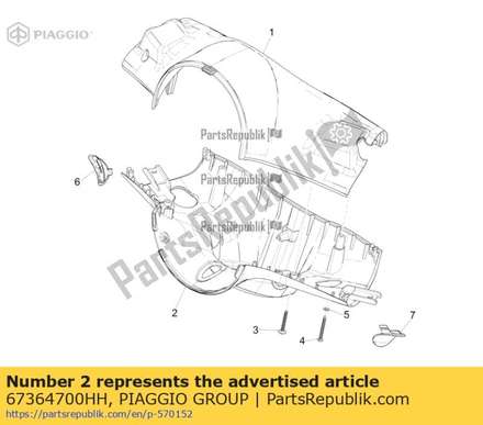 Handlebar lower cover 67364700HH Piaggio Group