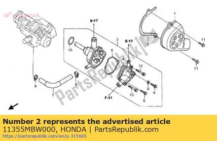 Plate, drive chain guide 11355MBW000 Honda