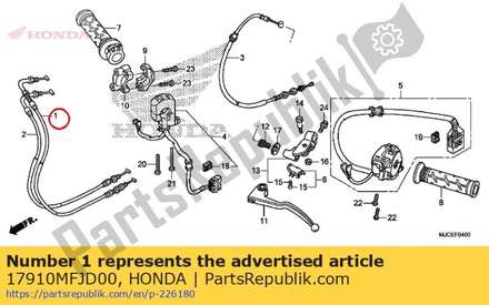 Cable comp. a, throttle 17910MFJD00 Honda