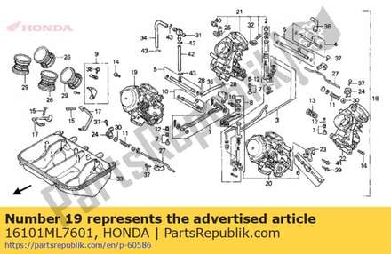 Carburateur montage 1 16101ML7601 Honda